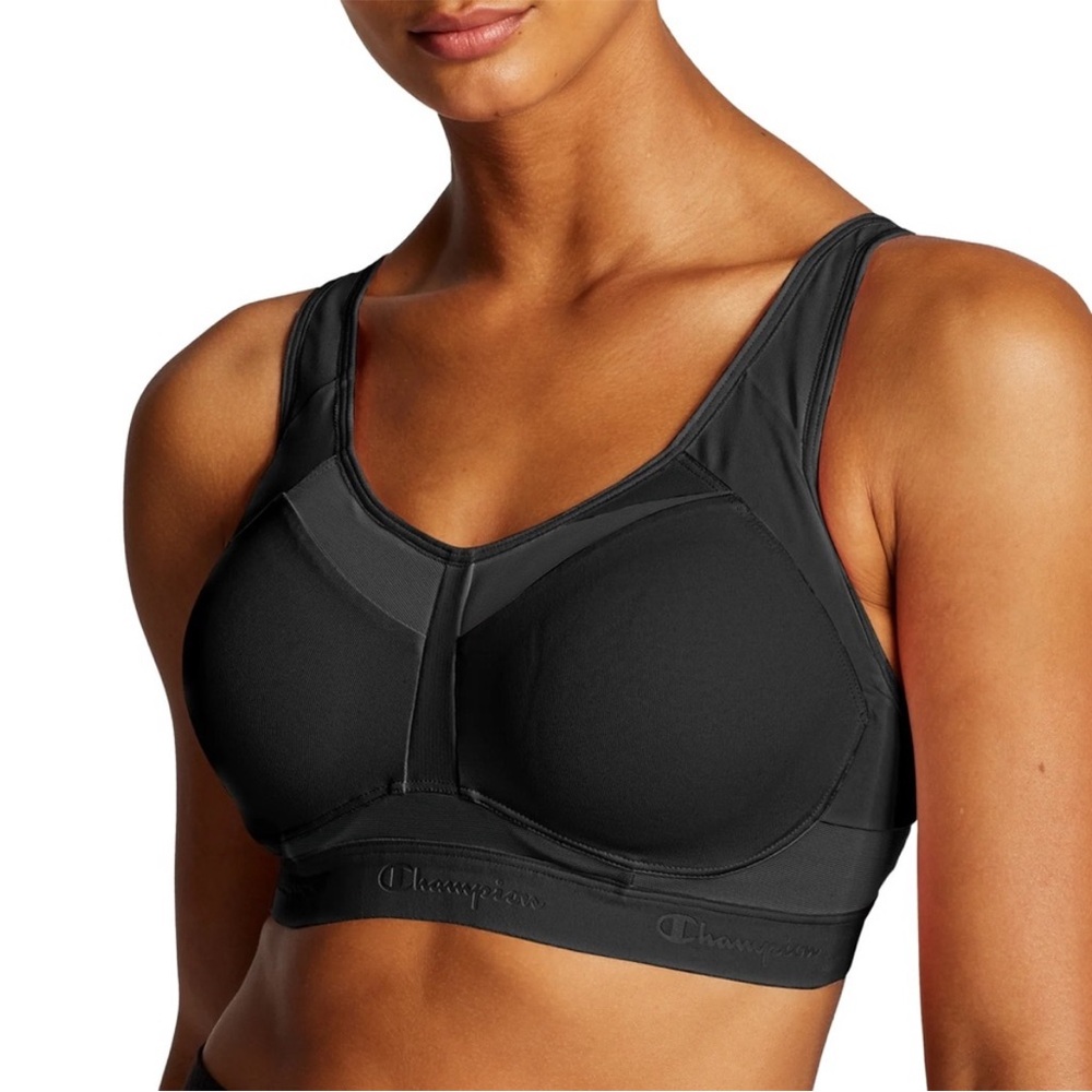 Champion Black High-Impact Sports Bra with Racerback